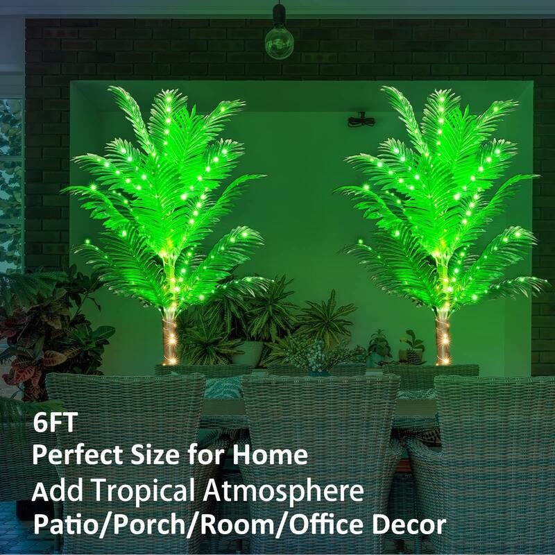 6FT 141 LED Lighted Palm Trees, Artificial Palm Trees Lights, Light Up